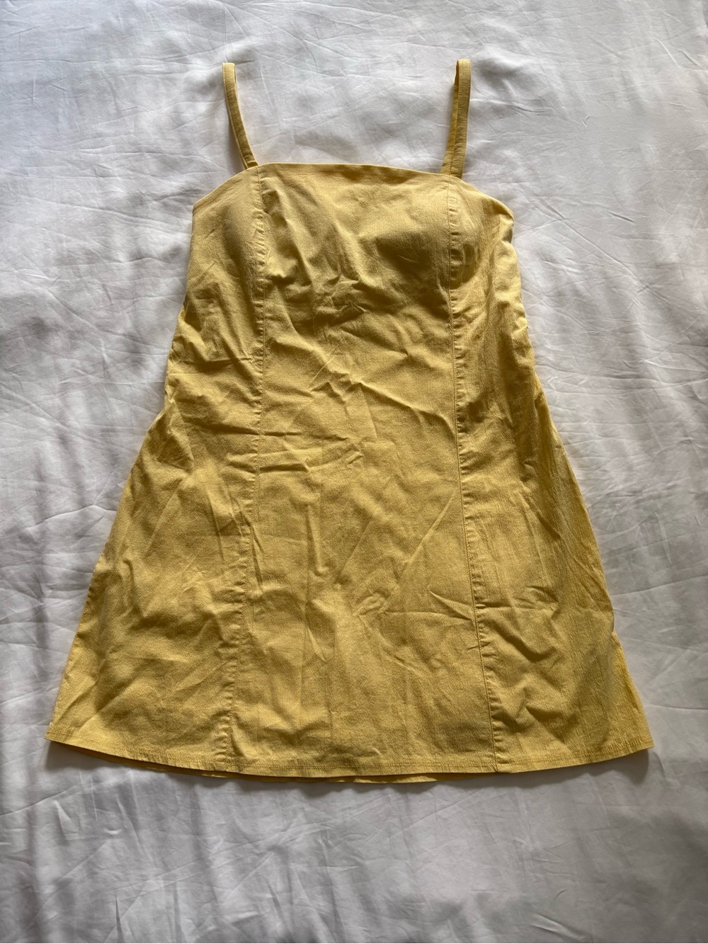 Abercrombie & Fitch Yellow Spaghetti-Strap Mini Dress